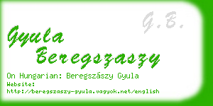 gyula beregszaszy business card